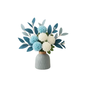 NAWEIDA Artificial Flowers with Vase Faux Hydrangea Flower Arrangements for Home Garden Party Wedding Decoration